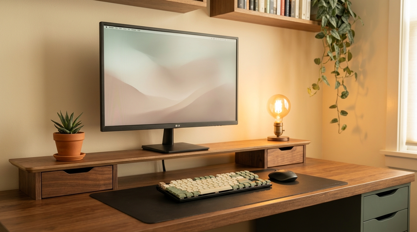 Aesthetic Desk Setup: Pastel Tones, Warm Light, Zero Clutter