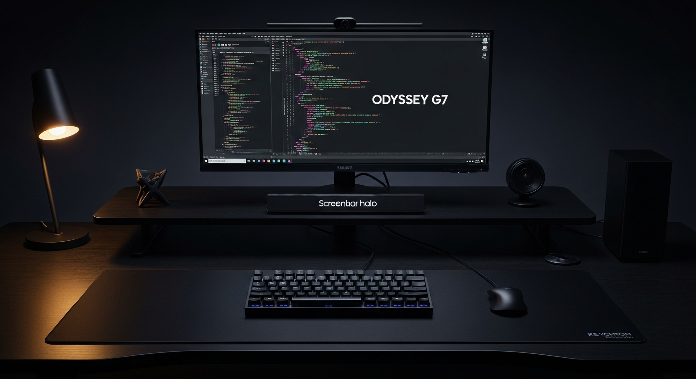 Dark Desk Setup: All-Black Build with Ambient Backlight