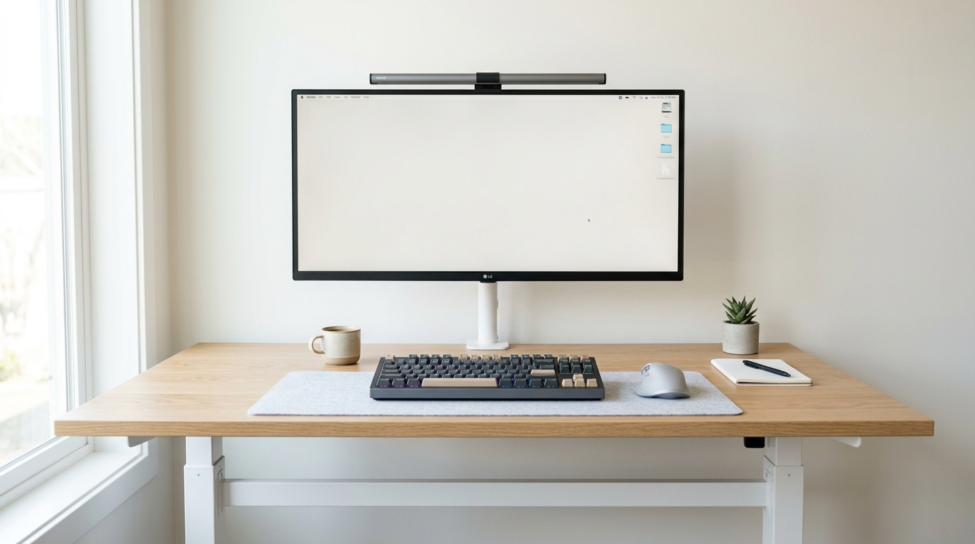 Clean Minimal Developer Setup with Ultrawide Monitor